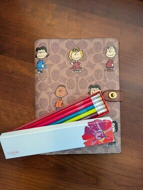 Coach Bundle! Peanuts Notebook & Coach Poppy Pencil Set